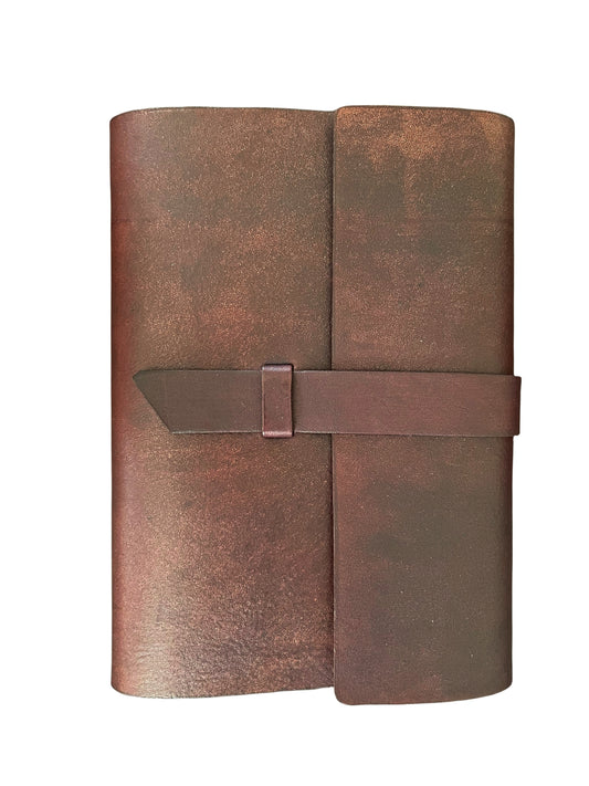 Leather journal with flap