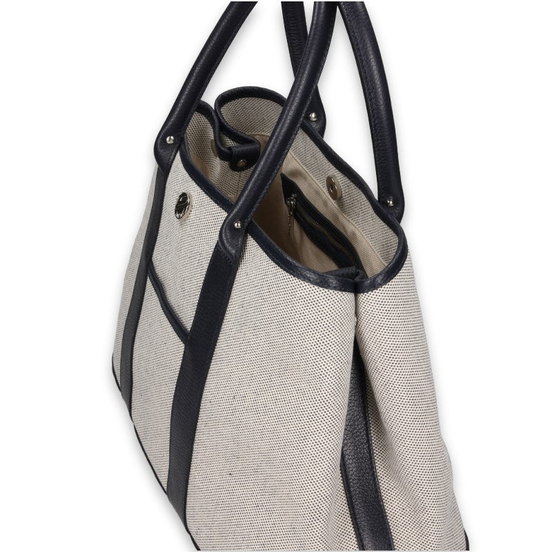 BONFANTI Canvas Leather Tote Bag Large Size