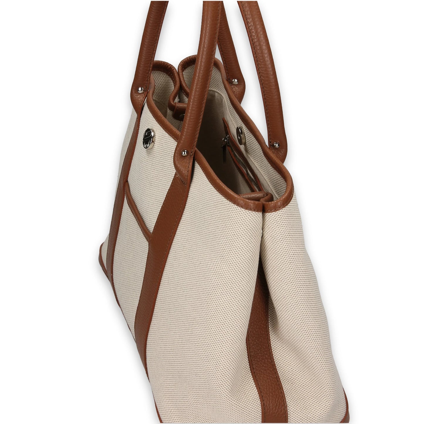 BONFANTI Canvas Leather Tote Bag Large Size